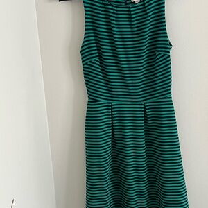 Merona Striped Midi Dress in Green and Navy